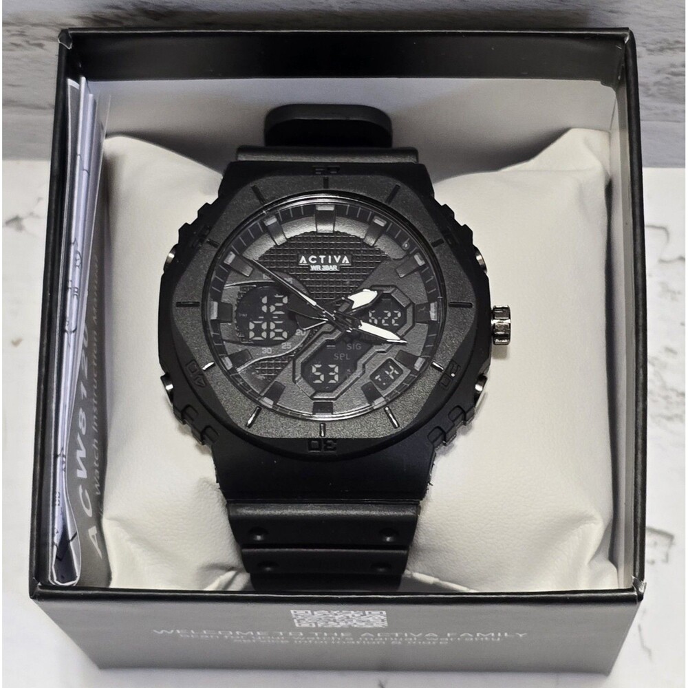 Activa Exon X Invicta Digital Men's Watch 48mm Black ACW8120-001 Brand New - Picture 2 of 7